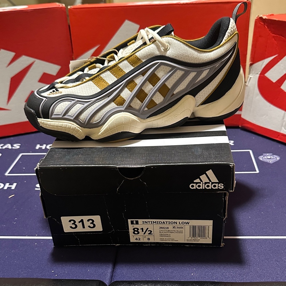 Adidas Intimidation Low Sneakers - Black, White, and Gold
